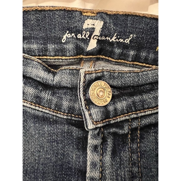7 For All Mankind Jeans Womens 28 Blue The Skinny Stretch Mid-Rise Dark Wash USA - Picture 4 of 6